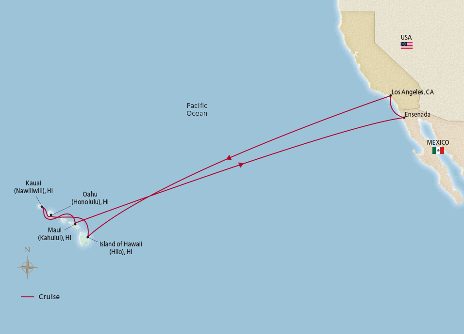 Overview of the Pacific Ocean Between California and Hawaii