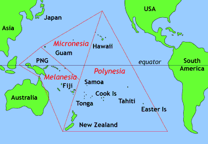 Countries near Hawaii map