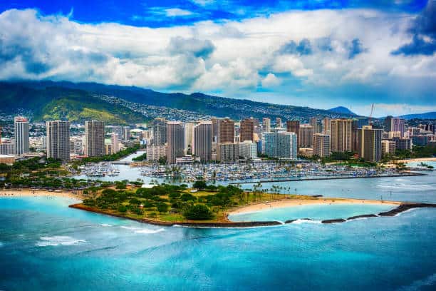The beautiful coastline Honolulu Hawaii