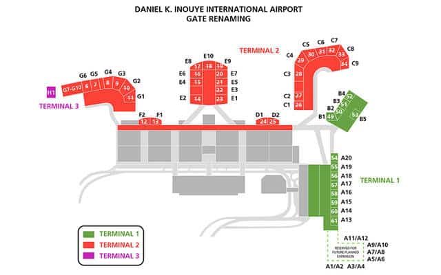 HNL airoport gate map