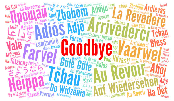 Goodbye in different languages word cloud illustration